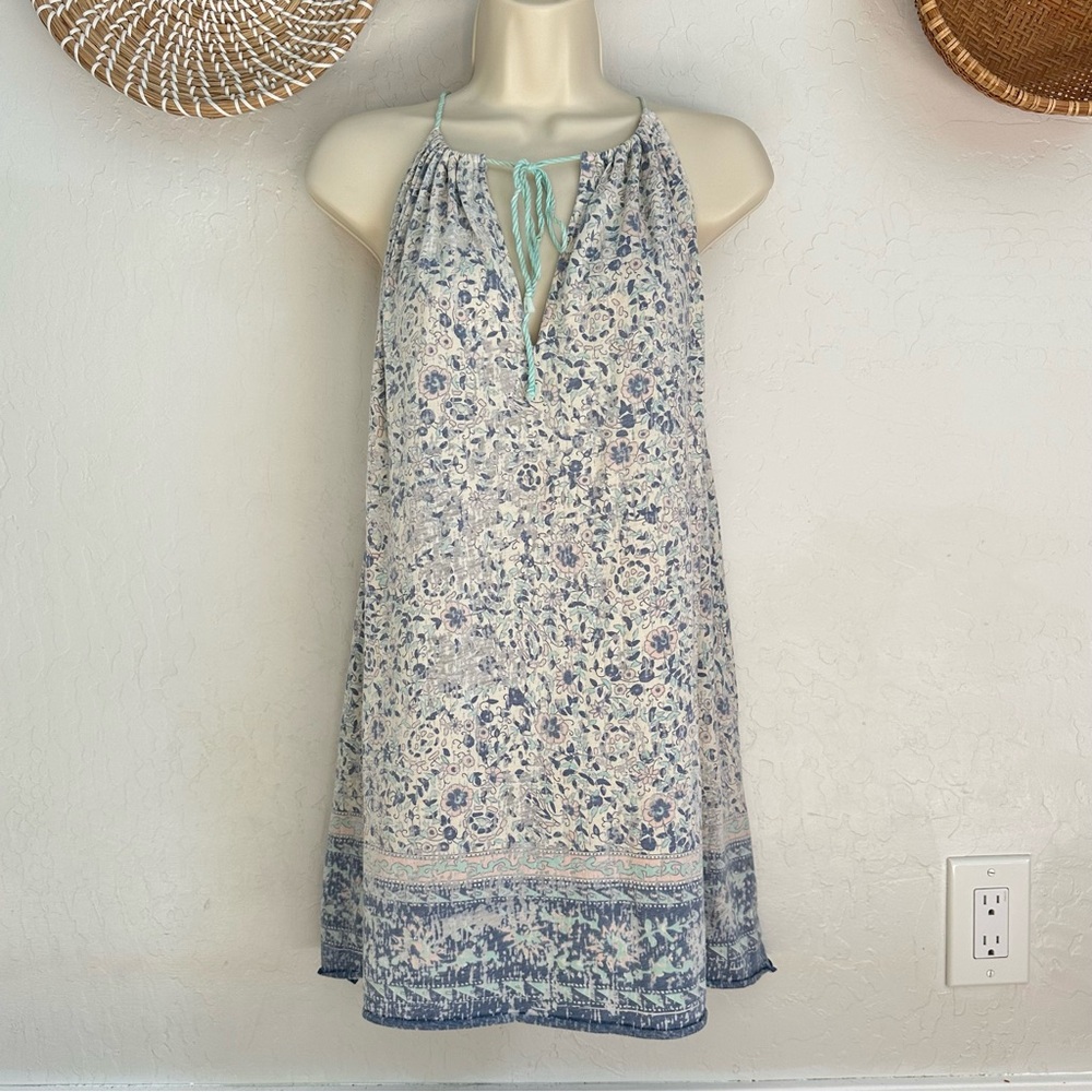 Free People Soft Floral Patterned Mini Halter Dress. Size XS